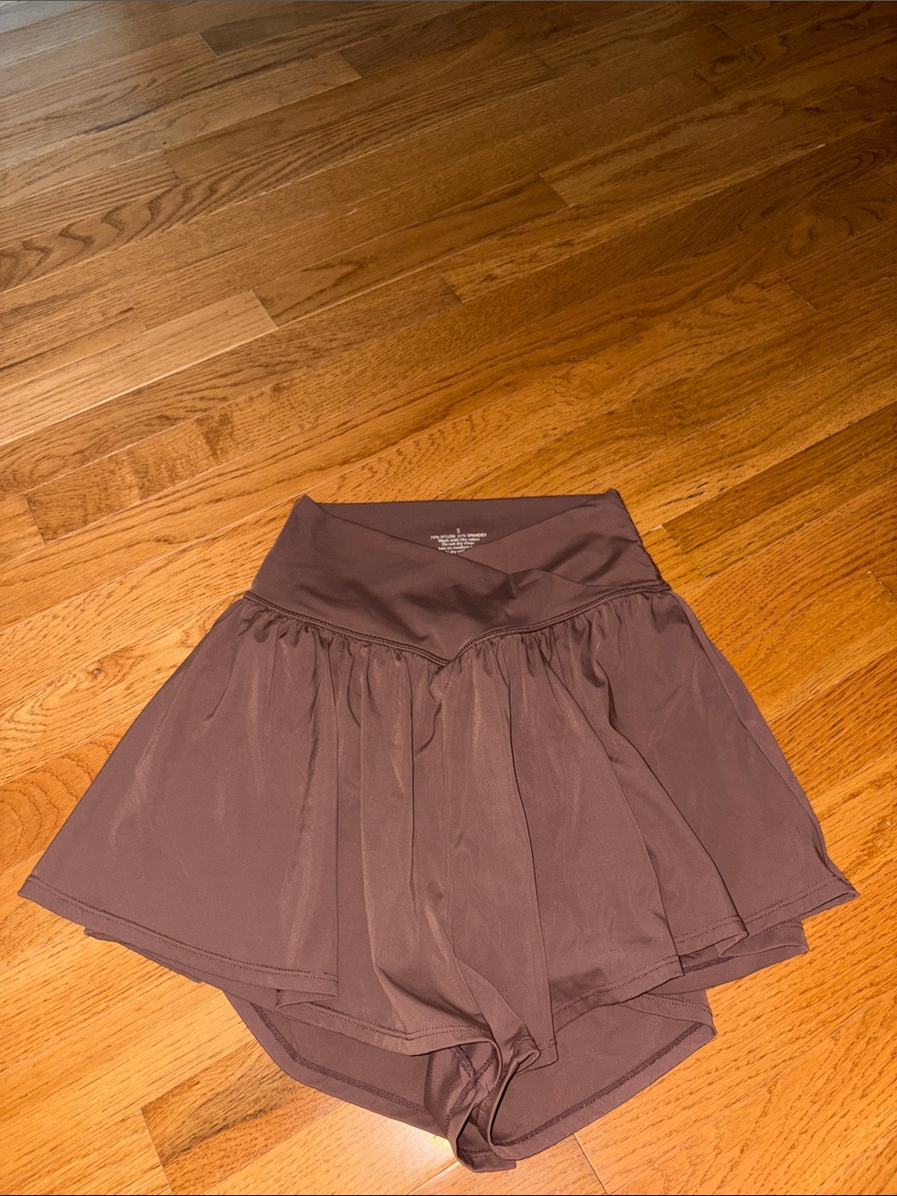Brown Layered Athletic Skort